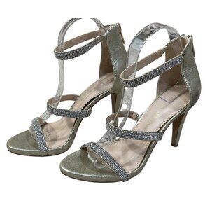 Kelly & Katie Courtnee Gold Rhinestone Sandal Strappy Size 7 High Heel